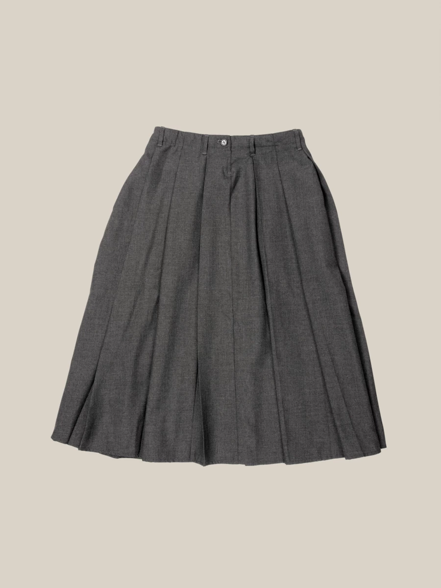 Grey 'Lach' wide pleated midi skirt