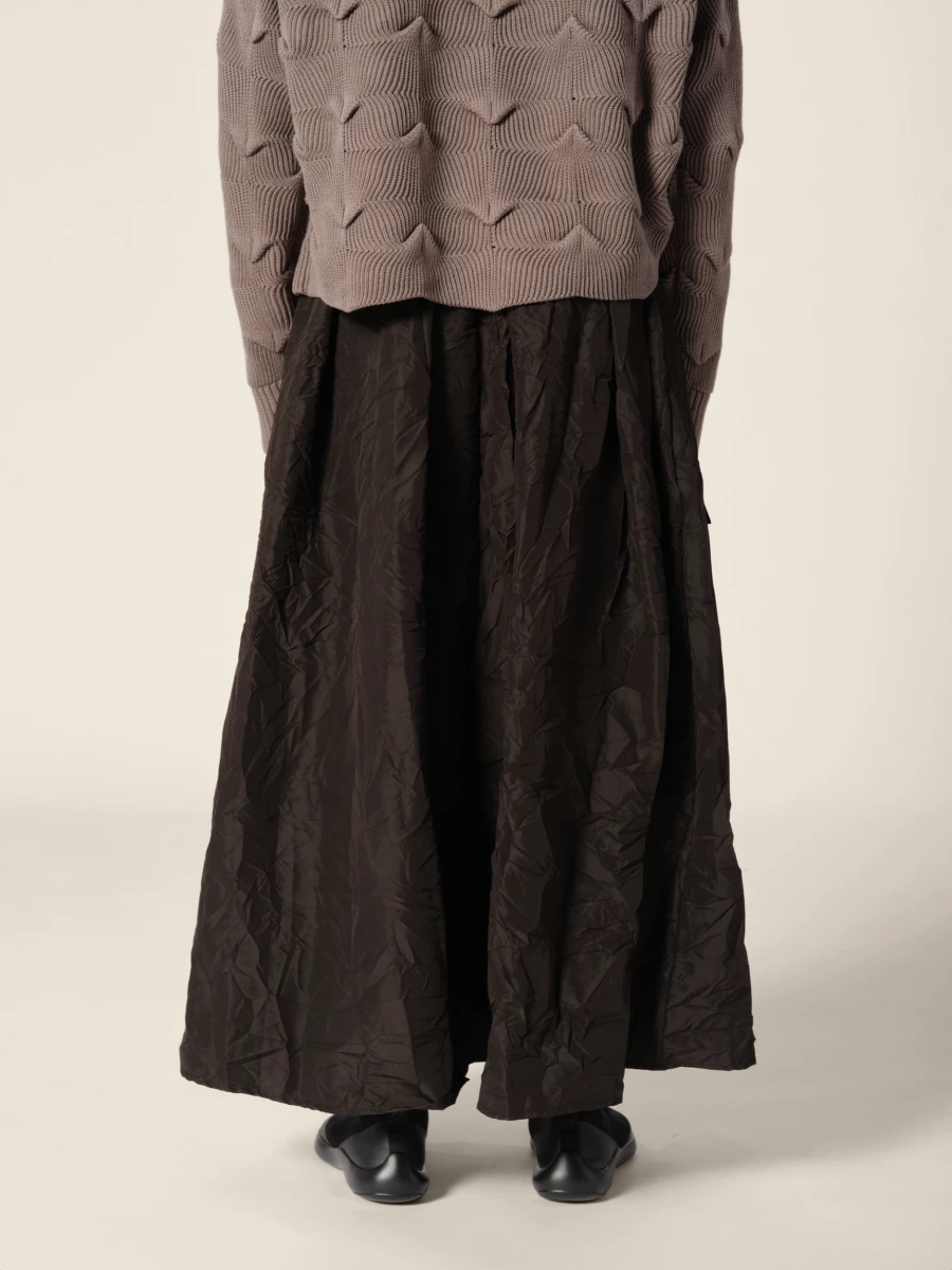 Black 'Ayta' crinkled midi skirt