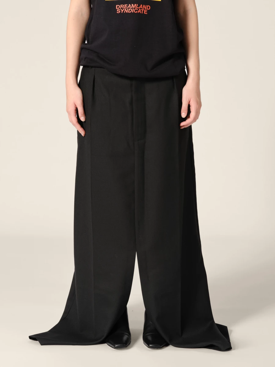 Black 'Osoko' oversized pocketed midi skirt