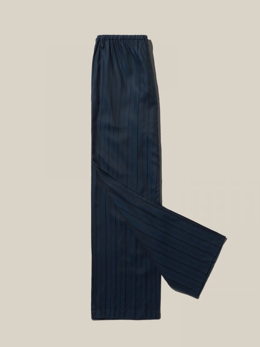 Dark Blue 'Pyjama' Elastic Waist Trousers