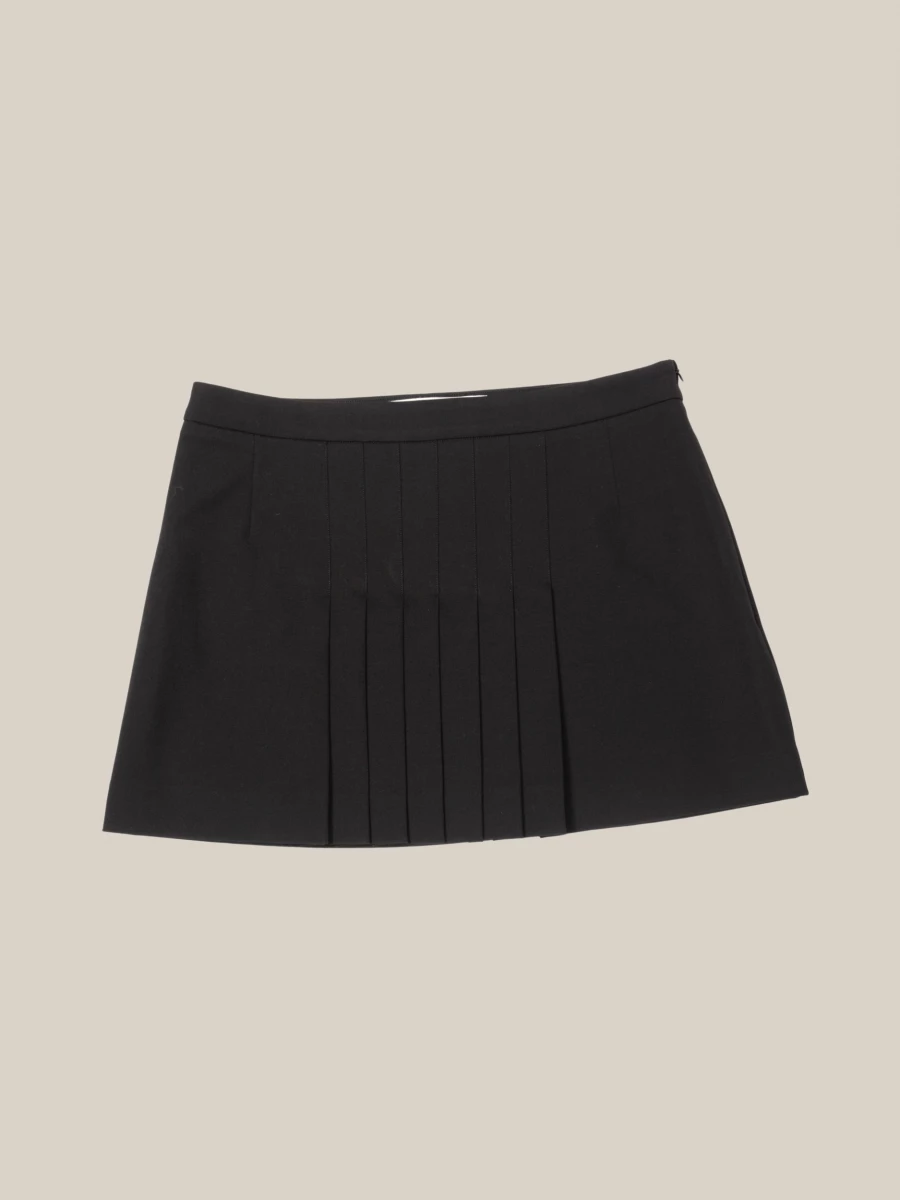 Black 'Scott' Pleated Miniskirt