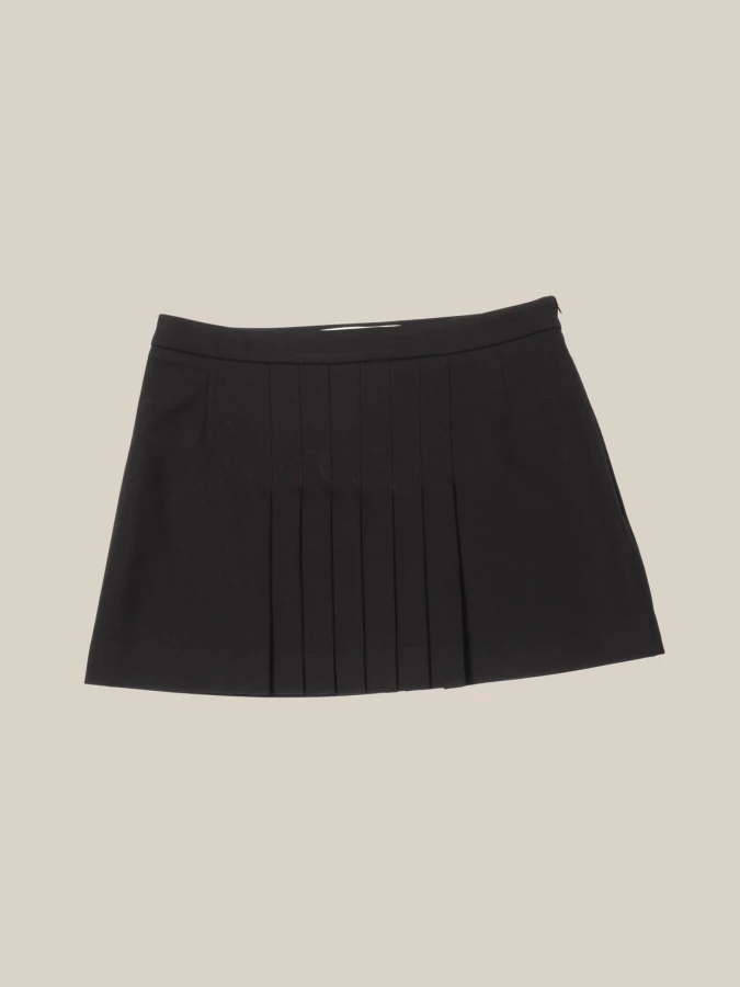 Black 'Scott' Pleated Miniskirt