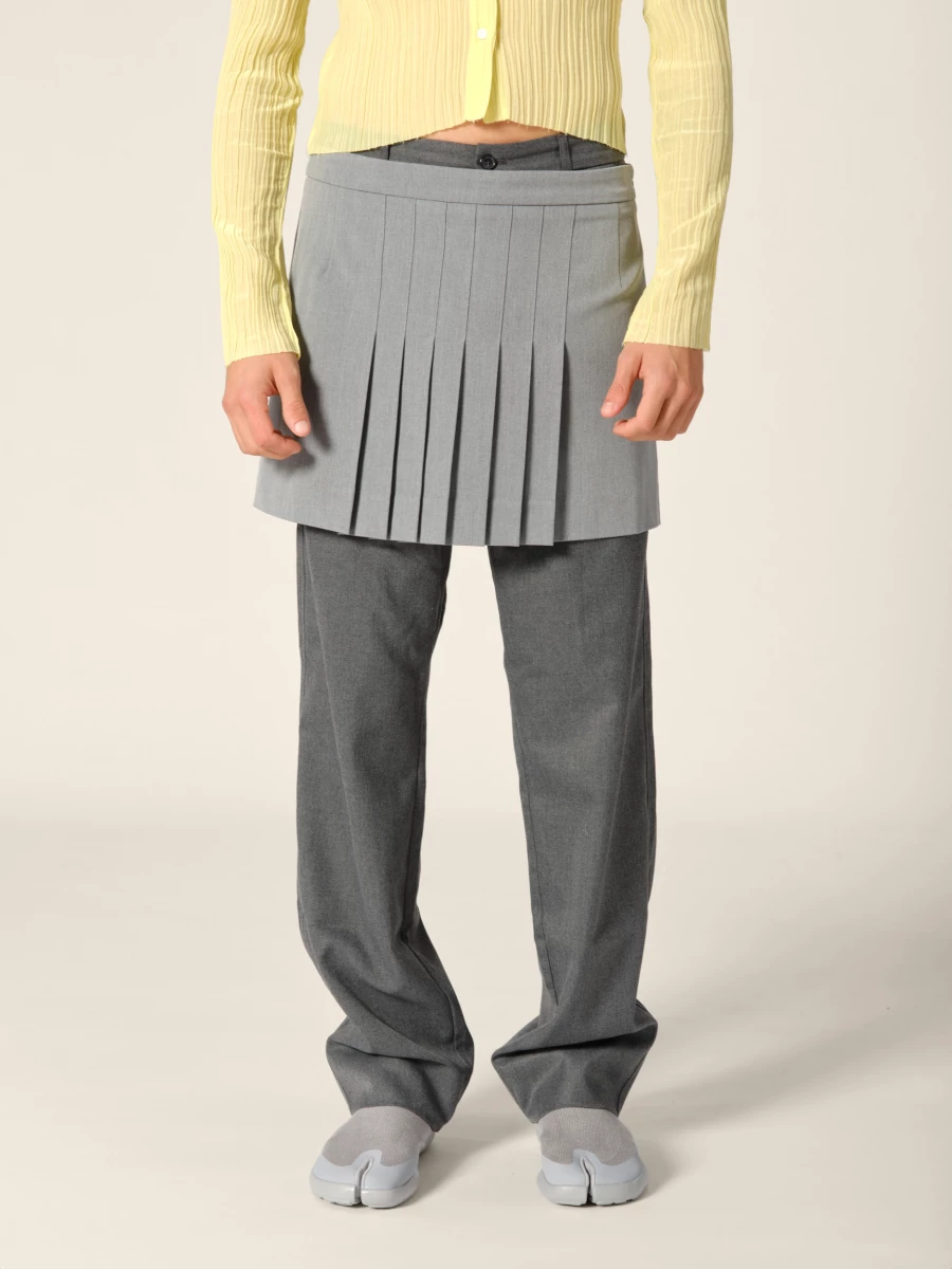Light Grey 'Scott' Pleated Miniskirt