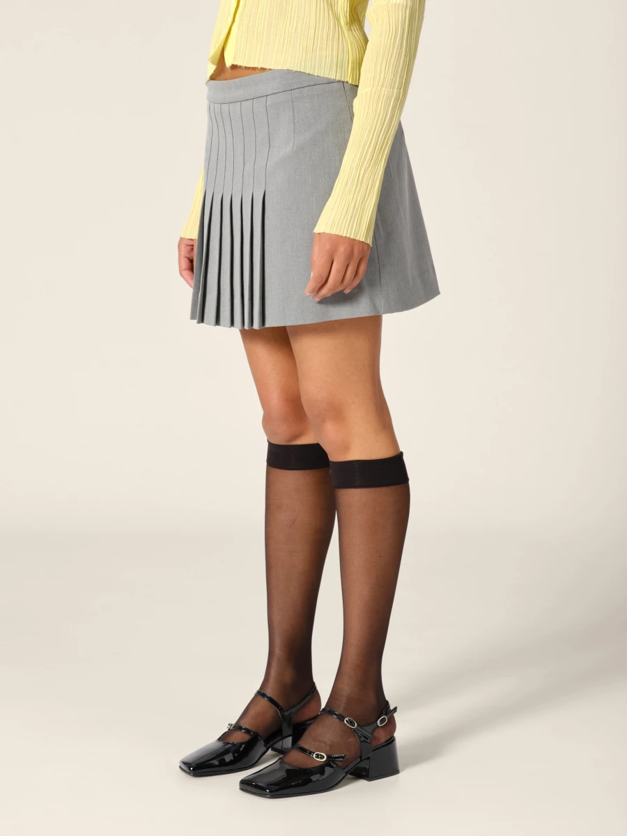 Light Grey 'Scott' Pleated Miniskirt