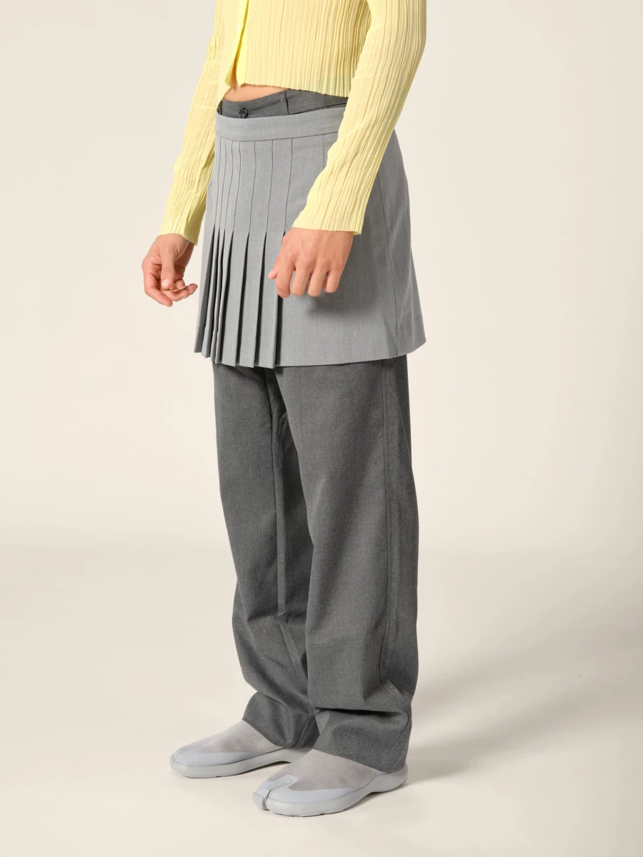 Light Grey 'Scott' Pleated Miniskirt