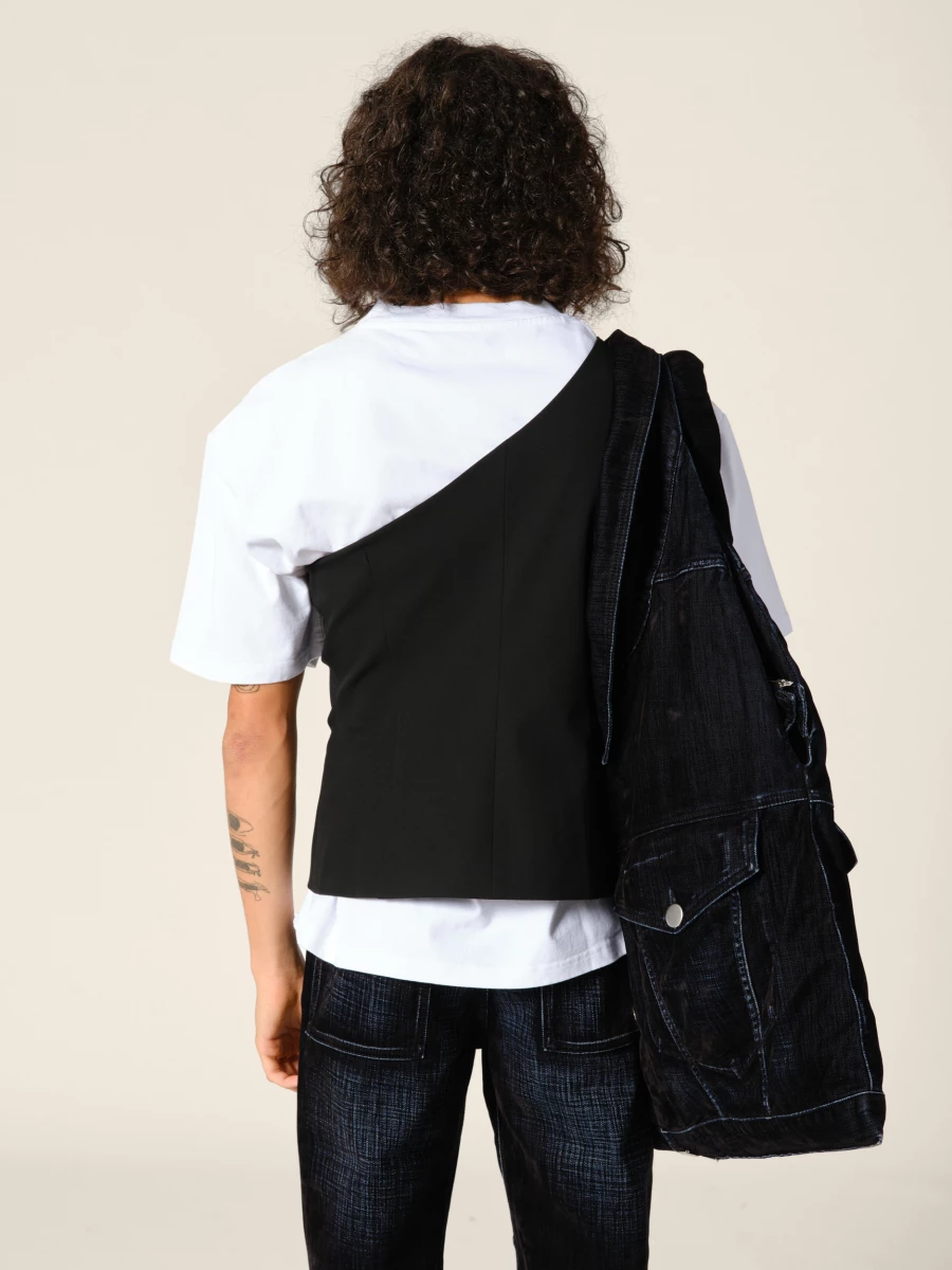 Top Nero 'Scott' Monospalla Elegante