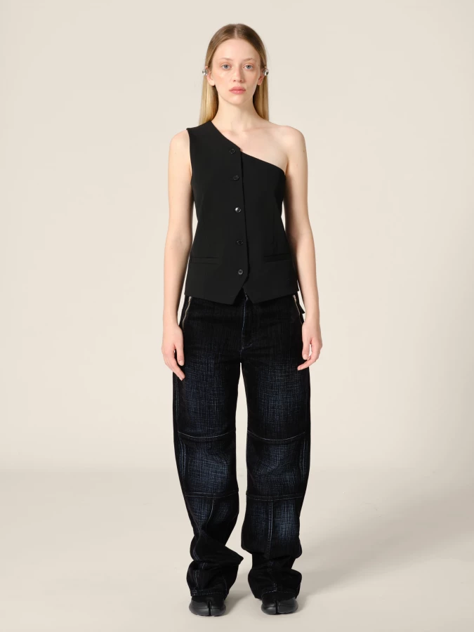 Top Nero 'Scott' Monospalla Elegante