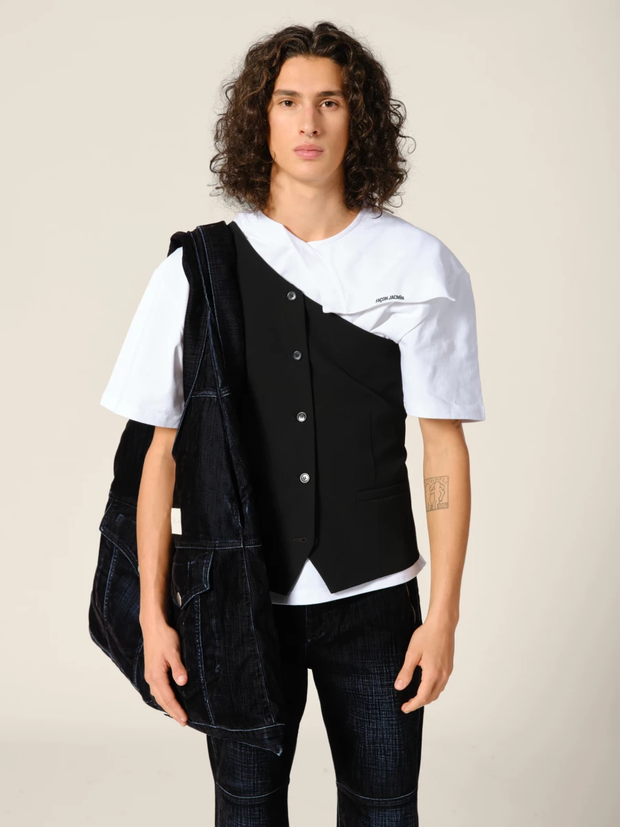 Top Nero 'Scott' Monospalla Elegante