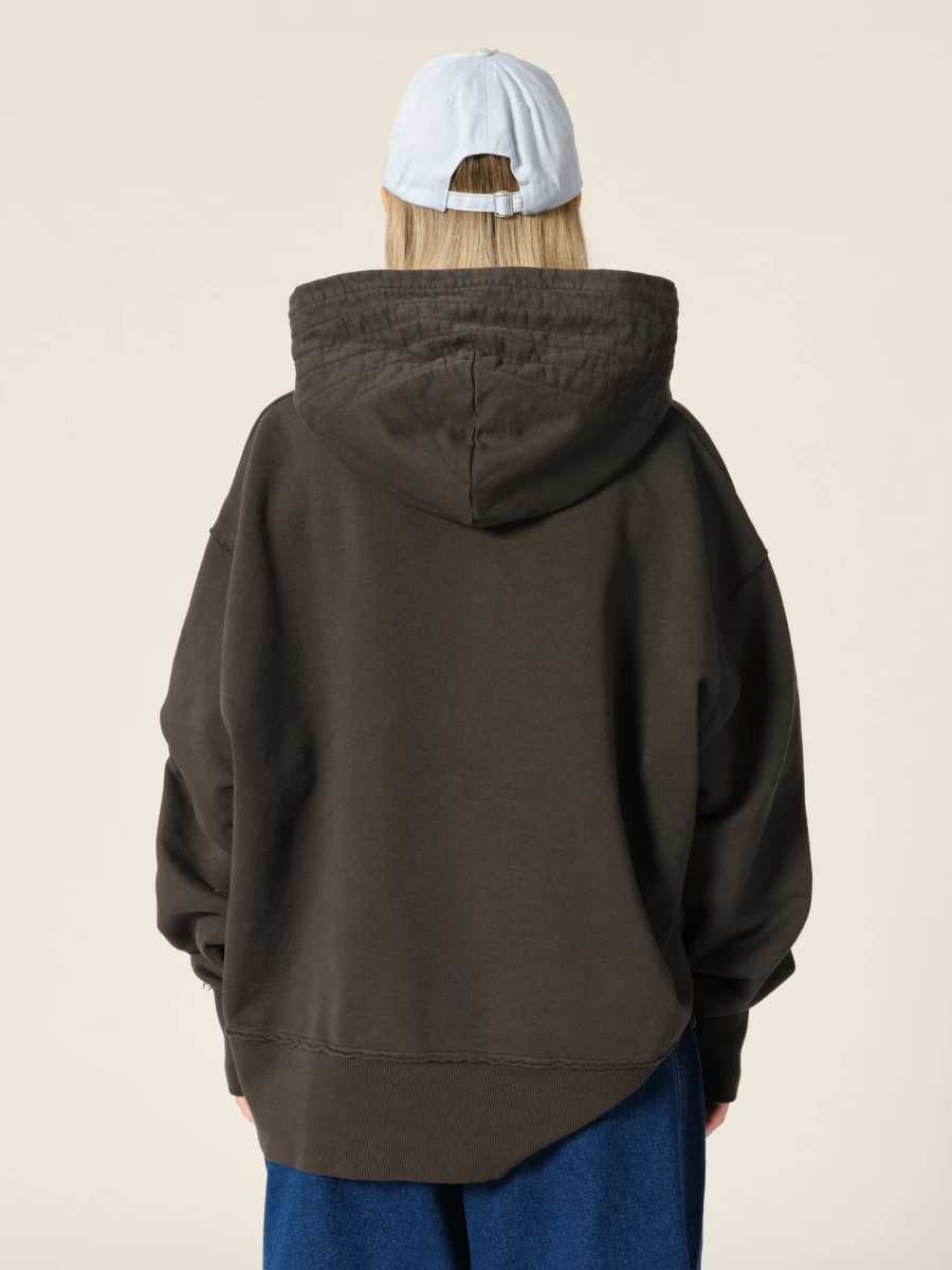 Brown Organic Cotton Hoodie with Contrasting Details