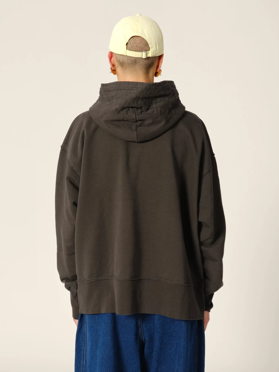Brown Organic Cotton Hoodie with Contrasting Details