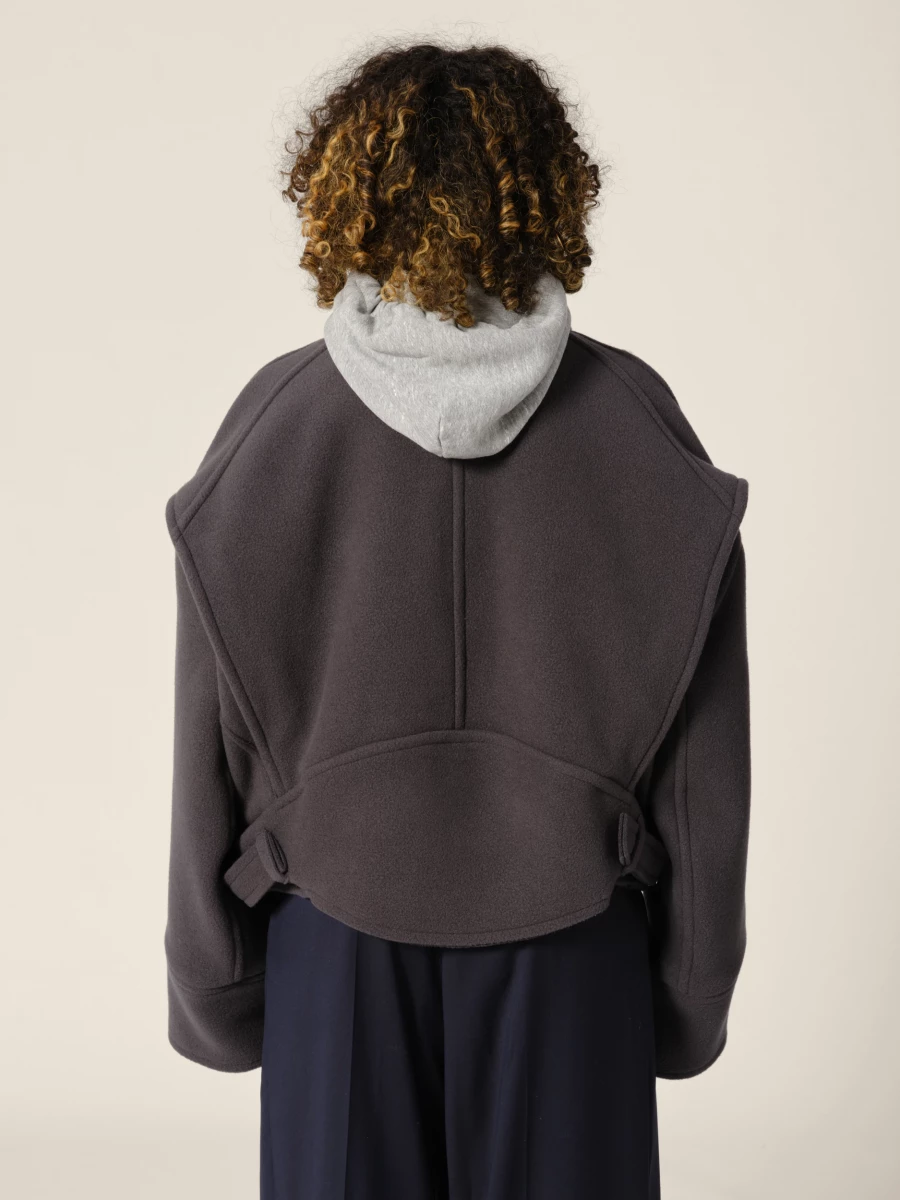 Grey 'Marty' Boxy Wool Jacket