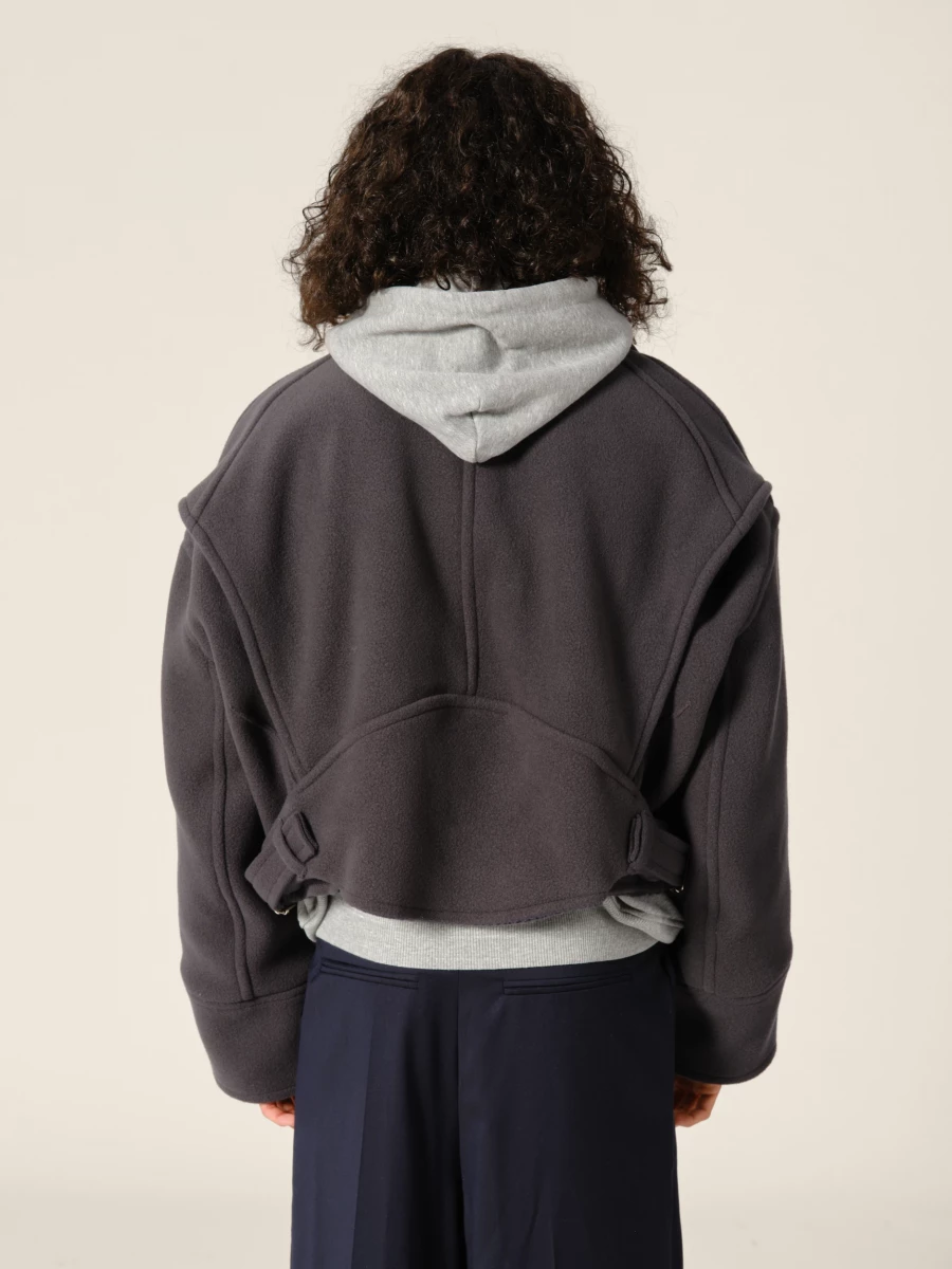 Grey 'Marty' Boxy Wool Jacket