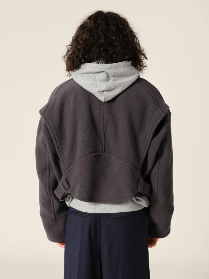 Grey 'Marty' Boxy Wool Jacket