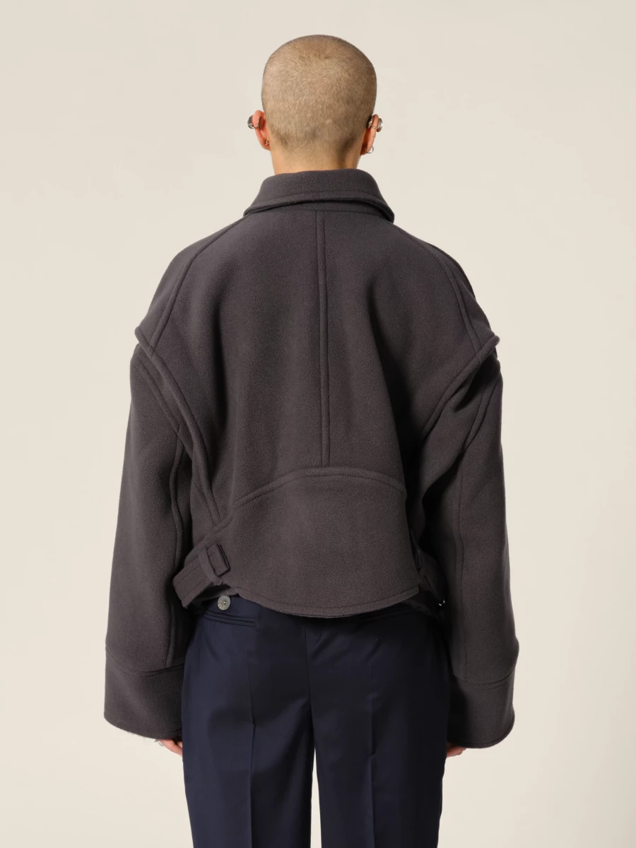 Grey 'Marty' Boxy Wool Jacket