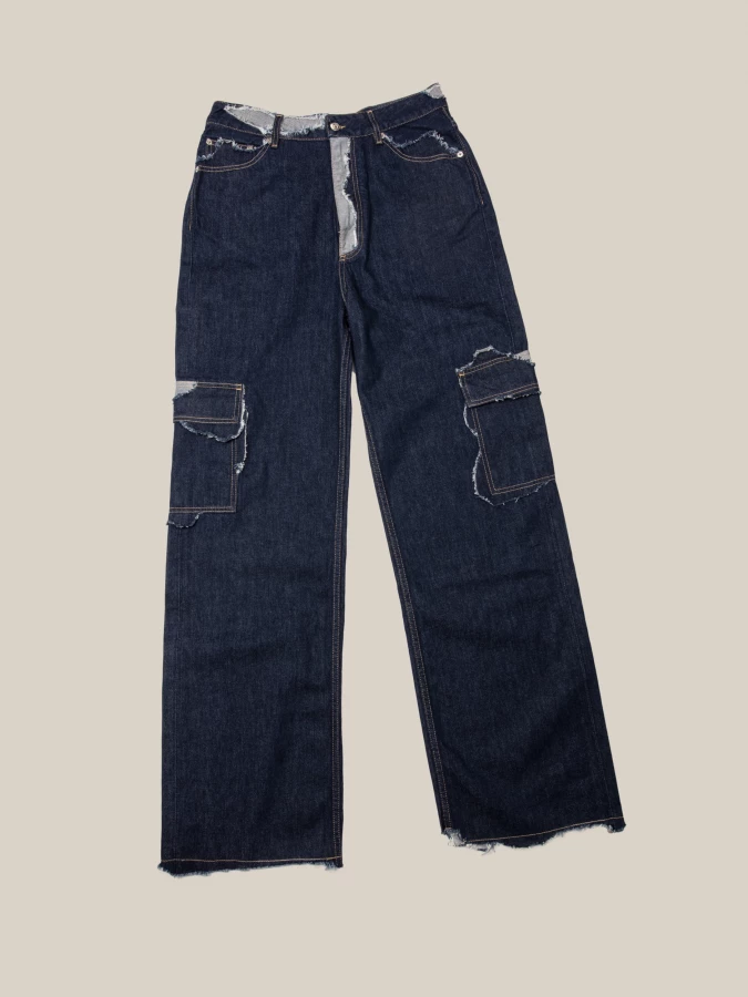 Jeans Blu 'Palmir' a gamba dritta effetto rovinato