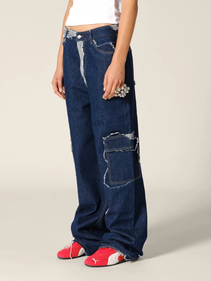 Blue 'Palmir' Destroyed Straight Jeans