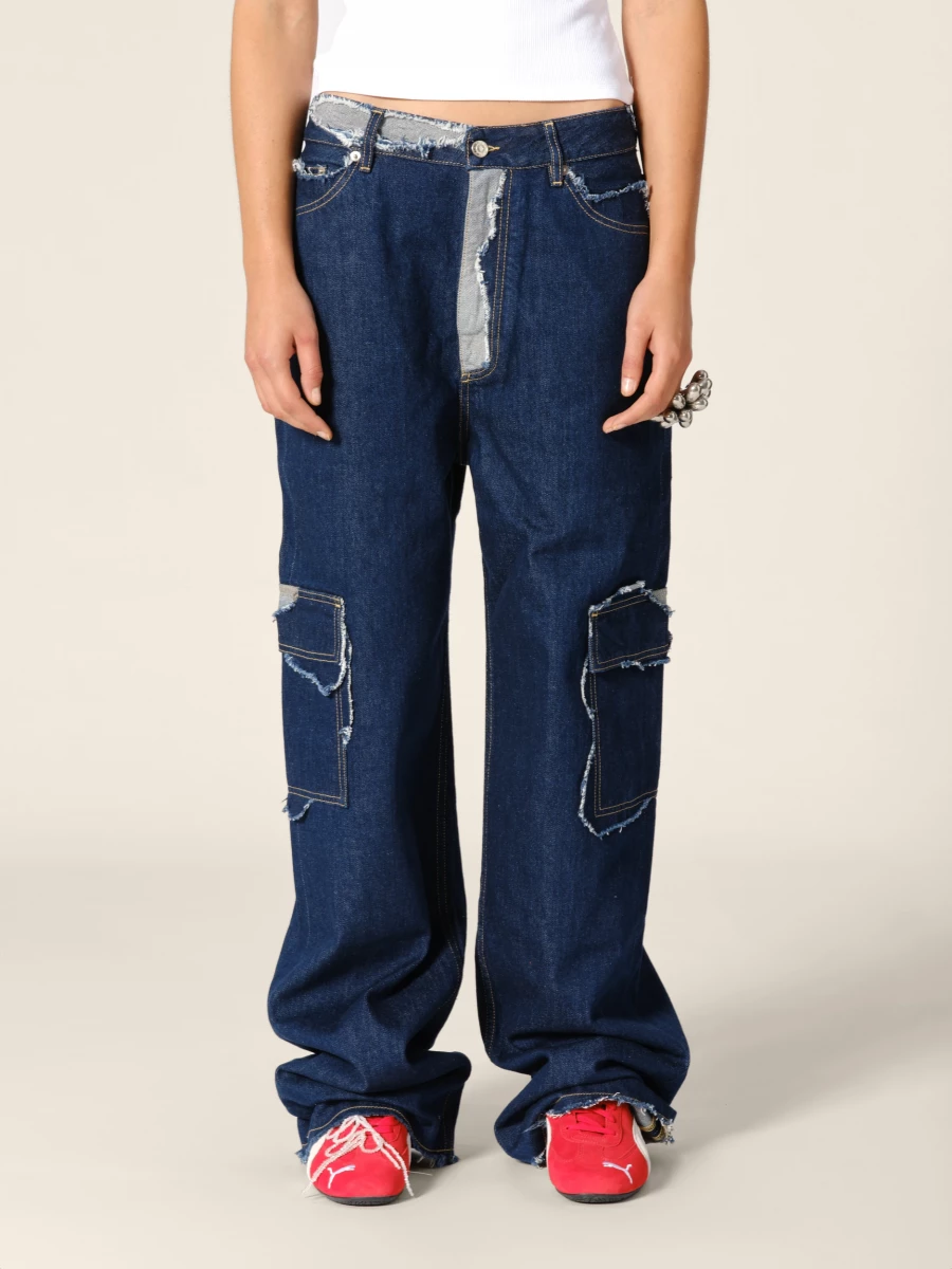 Blue 'Palmir' Destroyed Straight Jeans