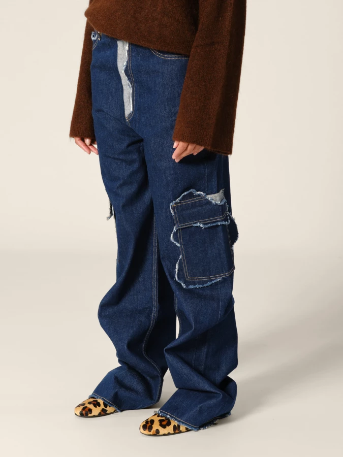 Jeans Blu 'Palmir' a gamba dritta effetto rovinato