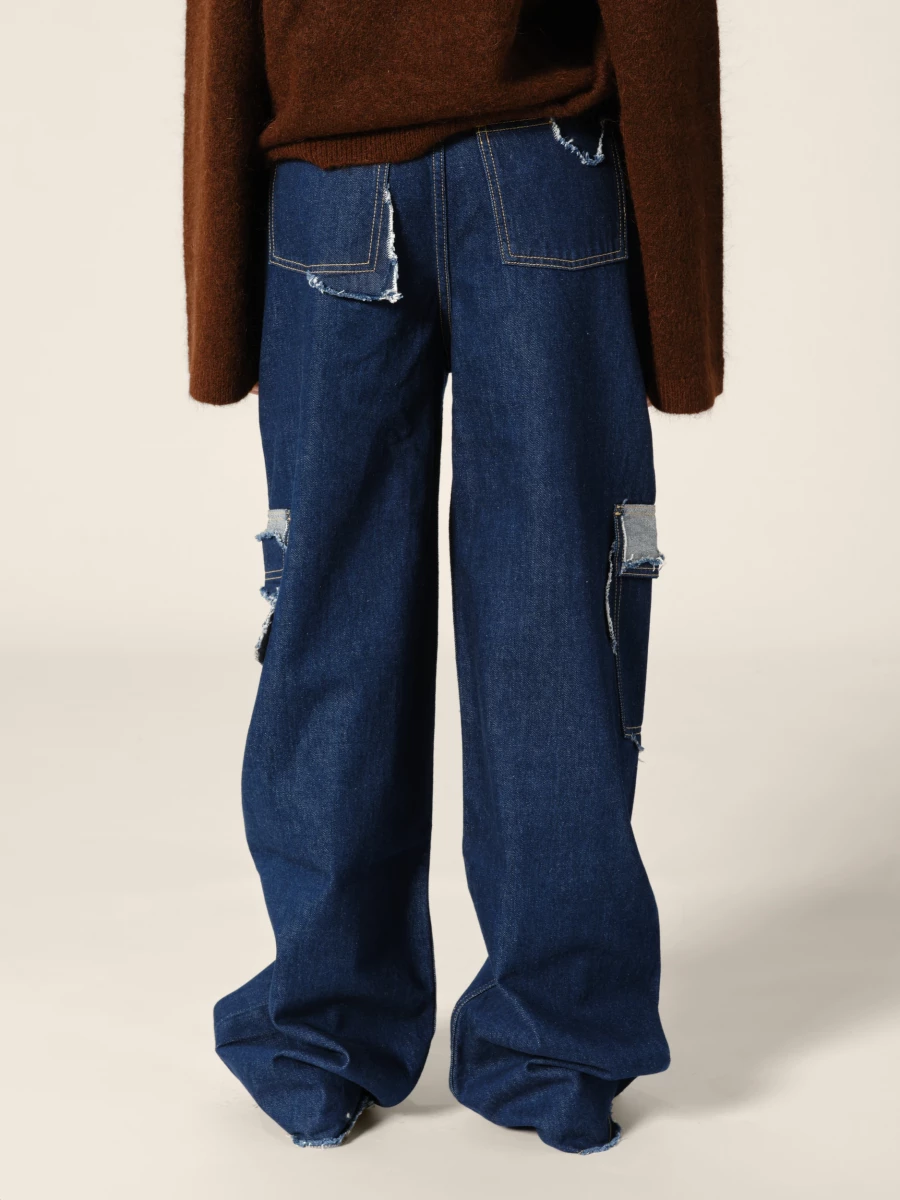 Blue 'Palmir' Destroyed Straight Jeans