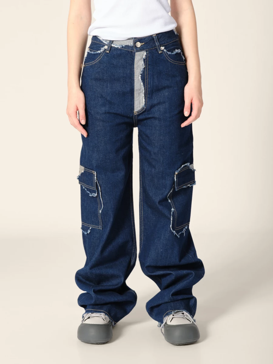 Jeans Blu 'Palmir' a gamba dritta effetto rovinato