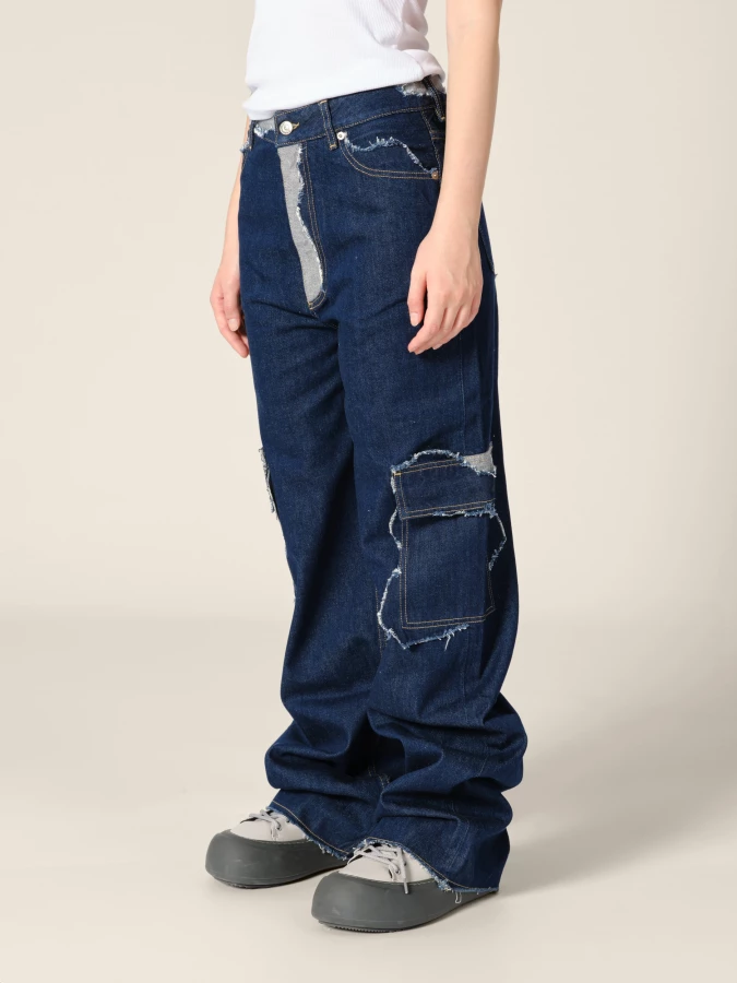 Jeans Blu 'Palmir' a gamba dritta effetto rovinato