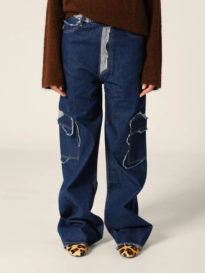 Jeans Blu 'Palmir' a gamba dritta effetto rovinato