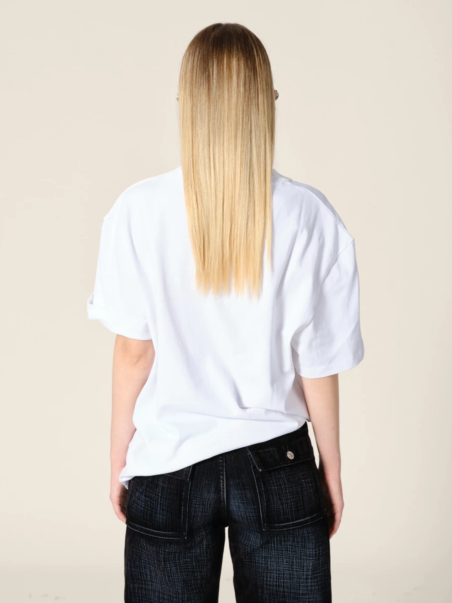 White 'Tiago' Tompe l'oeil Cotton T-Shirt