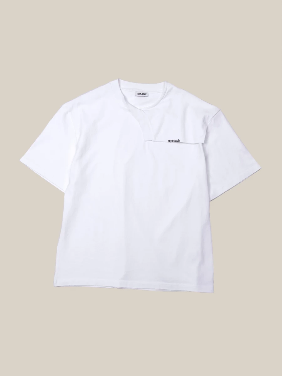 White 'Tiago' Tompe l'oeil Cotton T-Shirt