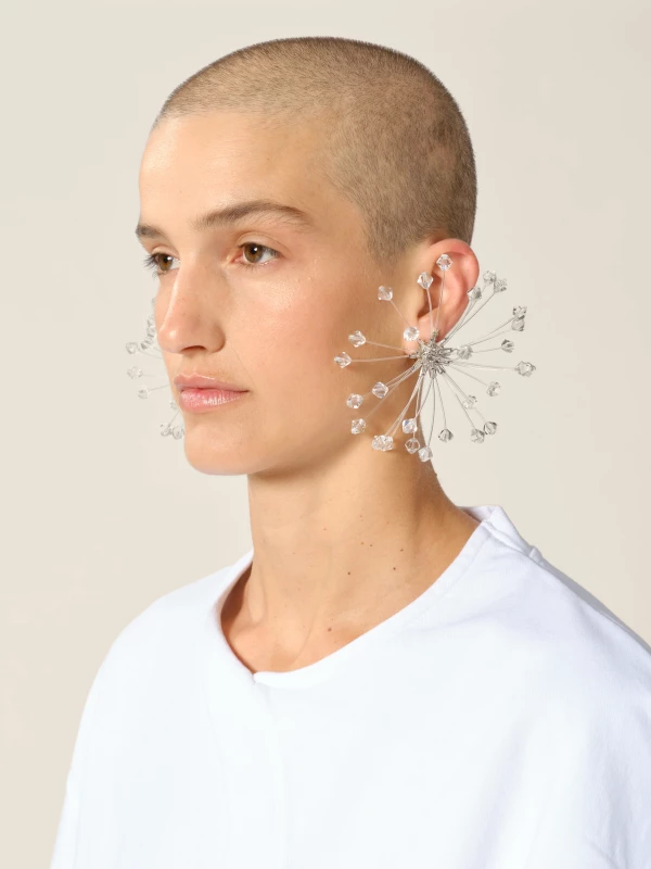 Silver 'Crystal Ball' Earrings