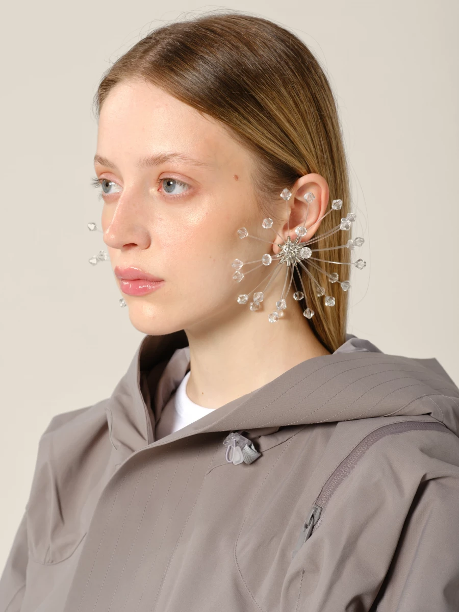 Silver 'Crystal Ball' Earrings