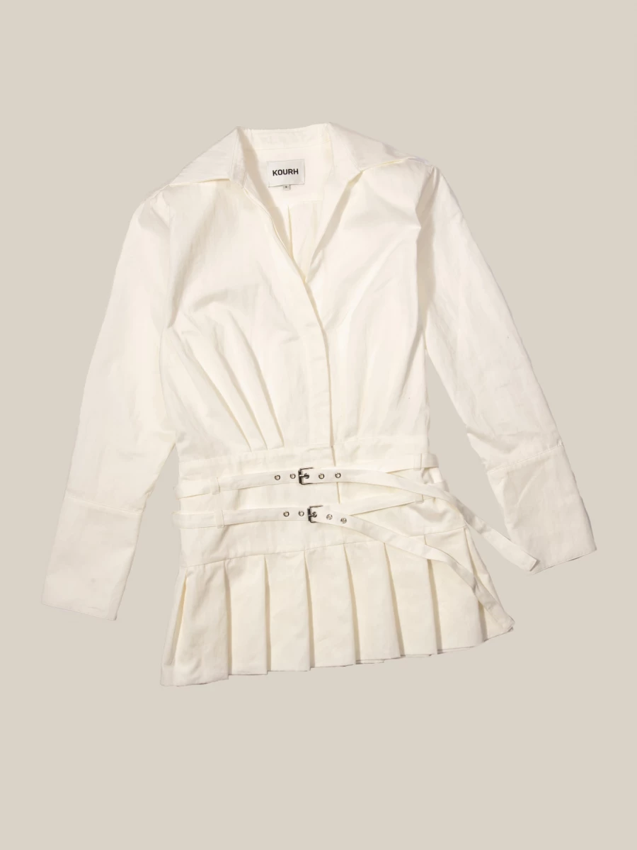 Miniabito Camicia Avorio 'Skylar' con Cinture