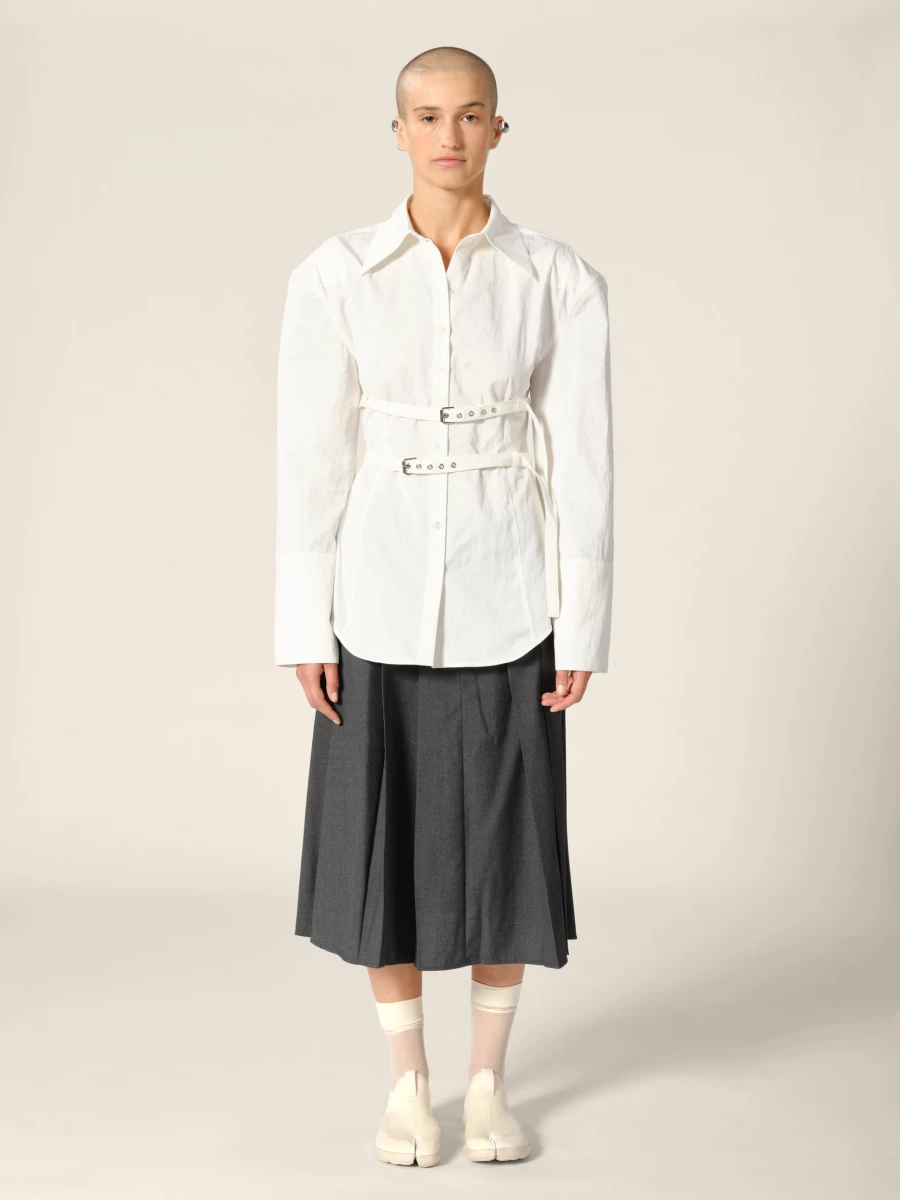 Ivory 'Skylar' Belted Bare Back Shirt