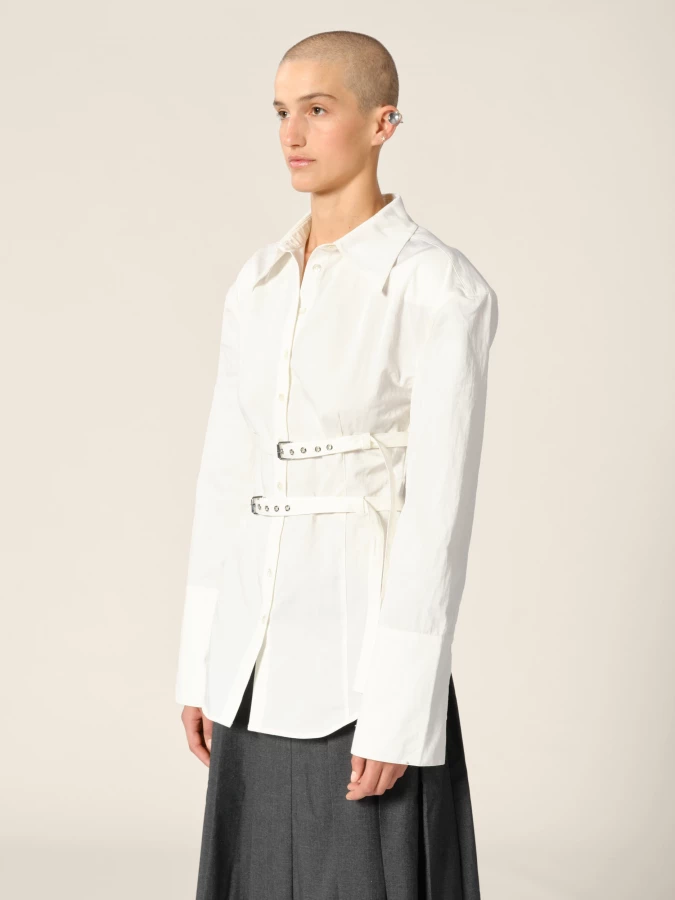 Ivory 'Skylar' Belted Bare Back Shirt