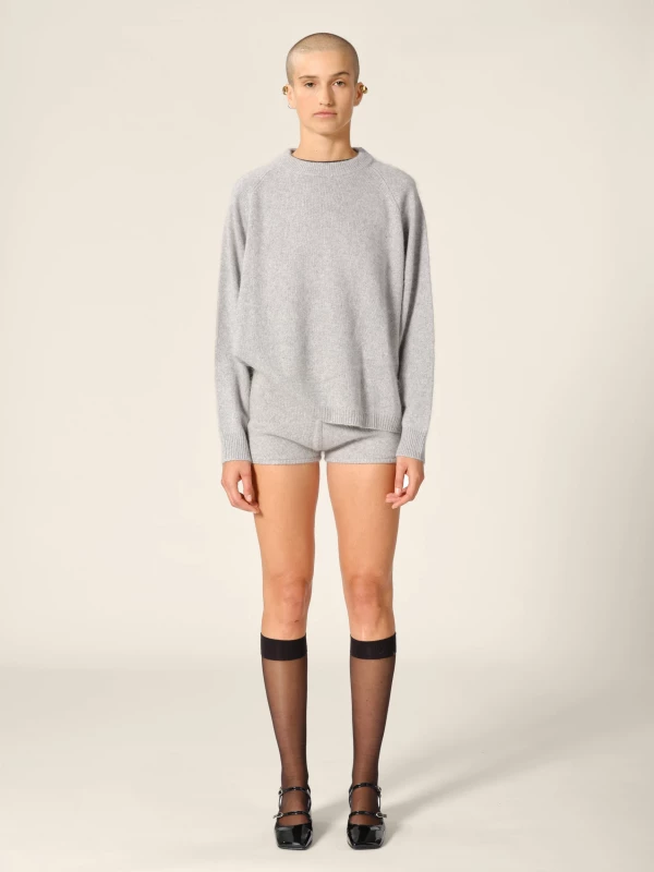 Maglione Girocollo Grigio Chiaro 'Stella' in Raccoon 2