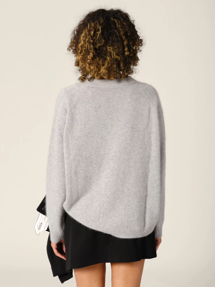 Light Grey 'Stella' Raccoon Crewneck Sweater