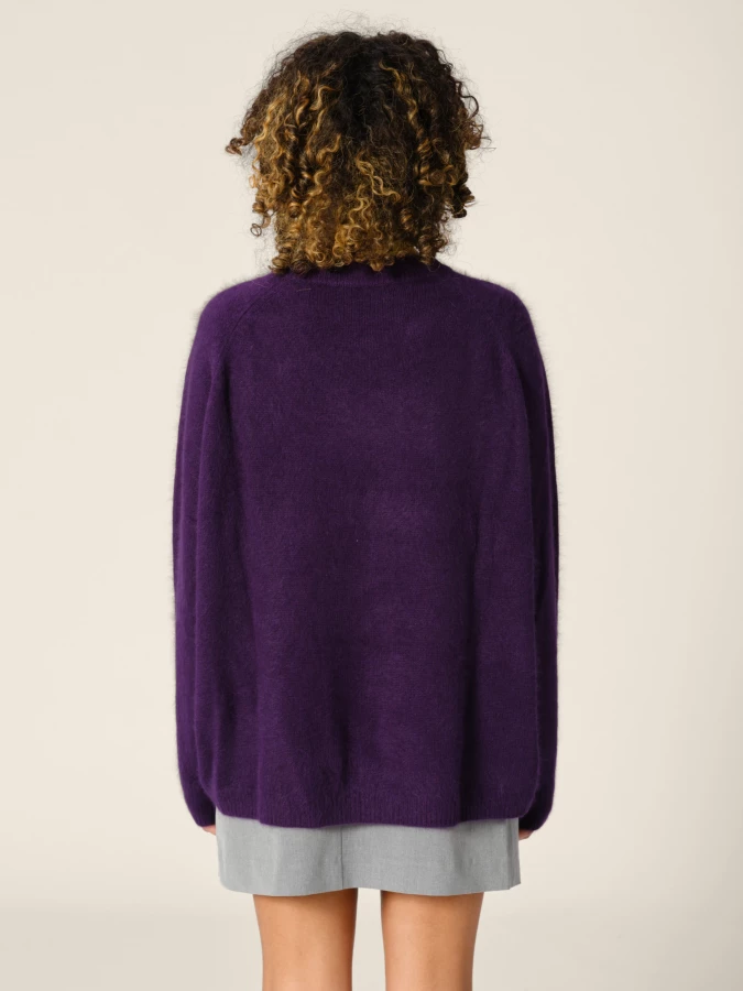 Purple 'Stella' Raccoon Crewneck Sweater
