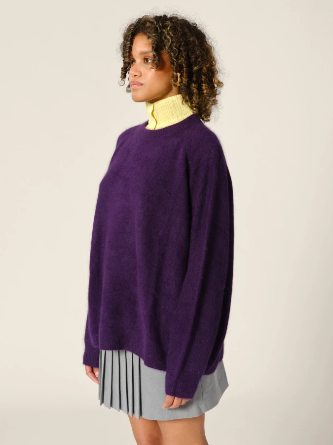 Purple 'Stella' Raccoon Crewneck Sweater