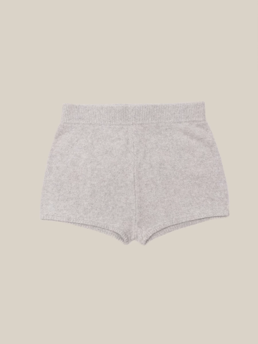 Light Grey 'Luke' Brushed Raccoon Mini Shorts