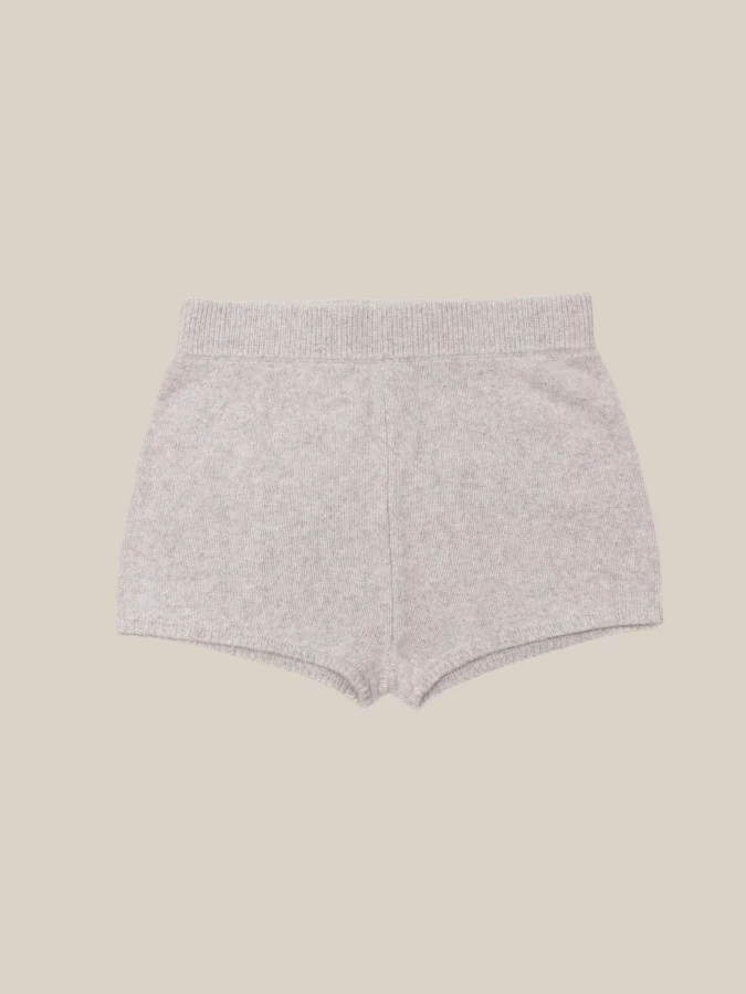 Light Grey 'Luke' Brushed Raccoon Mini Shorts