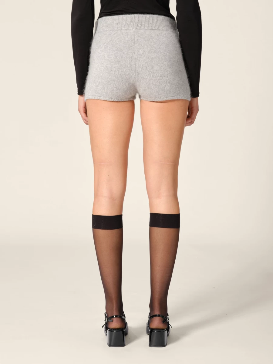 Mini Shorts Grigio Chiaro 'Luke' in Raccoon spazzolato