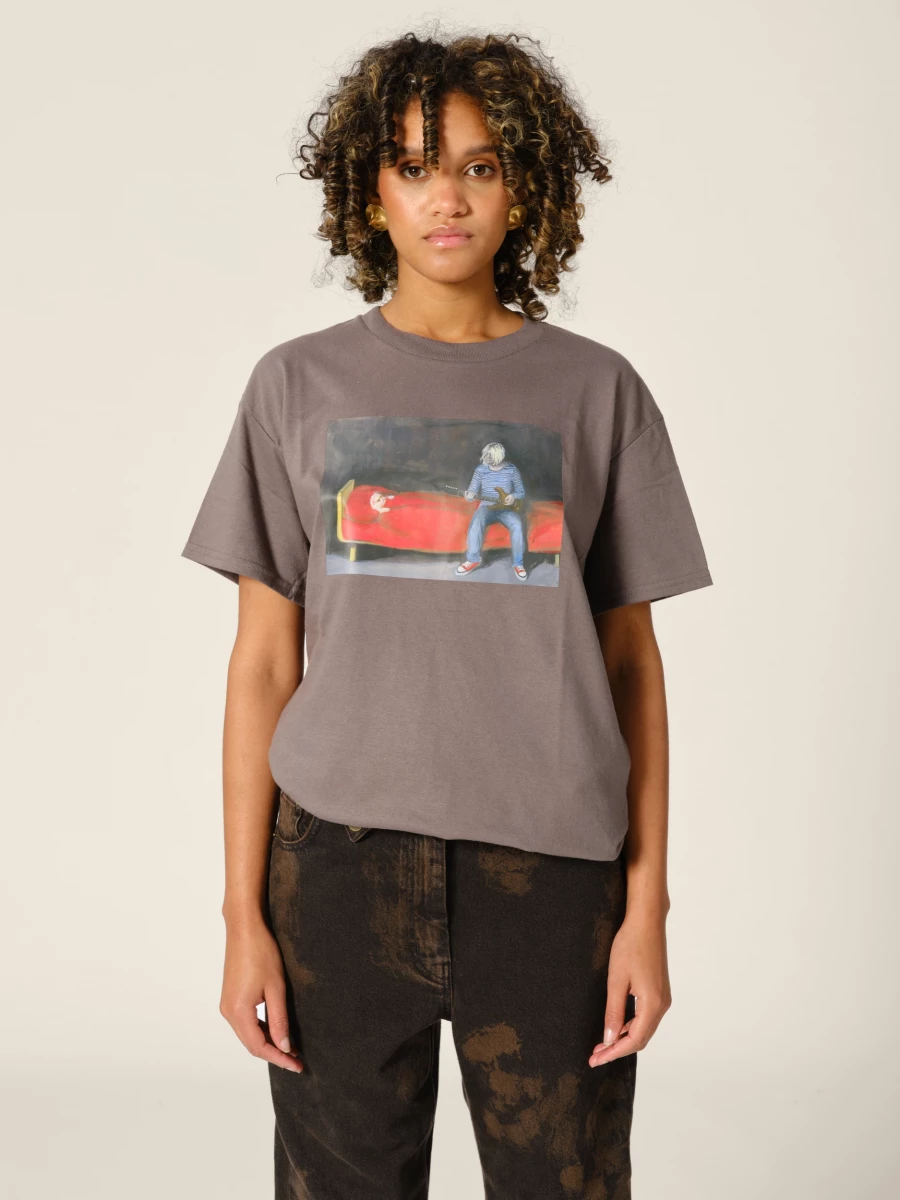 T-Shirt Grigio Scuro stampa 'Kurt'