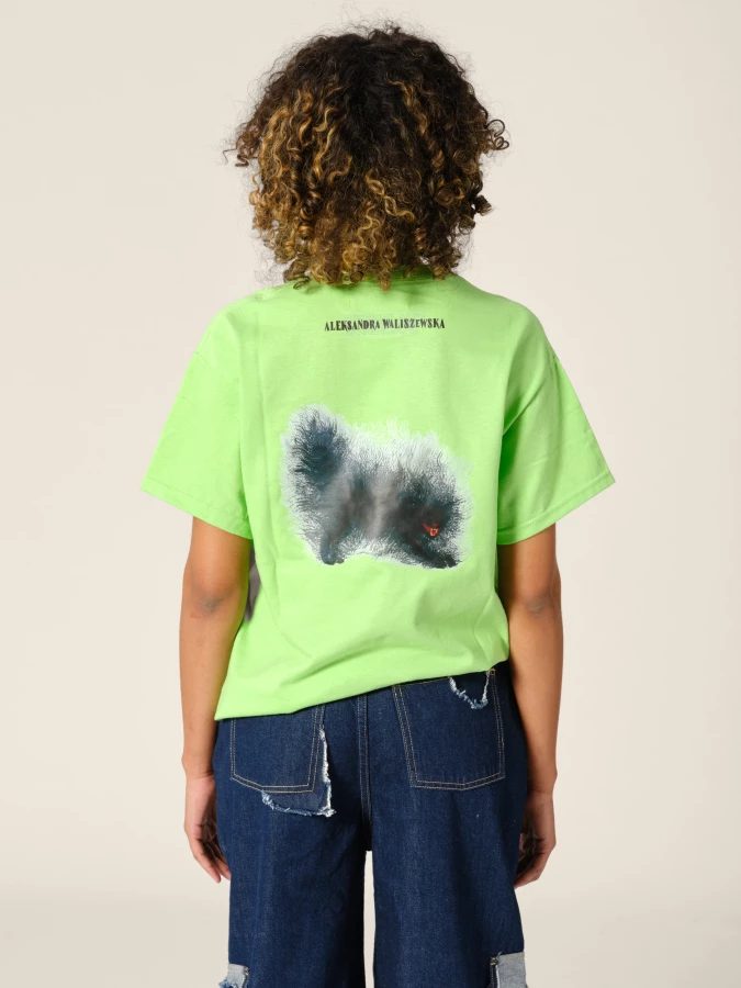 T-Shirt Verde stampa 'Fuck'