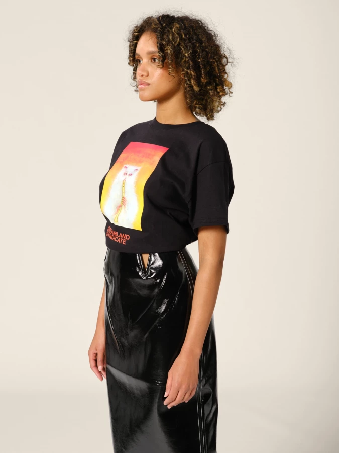 T-Shirt Nera Stampa 'Charmer'