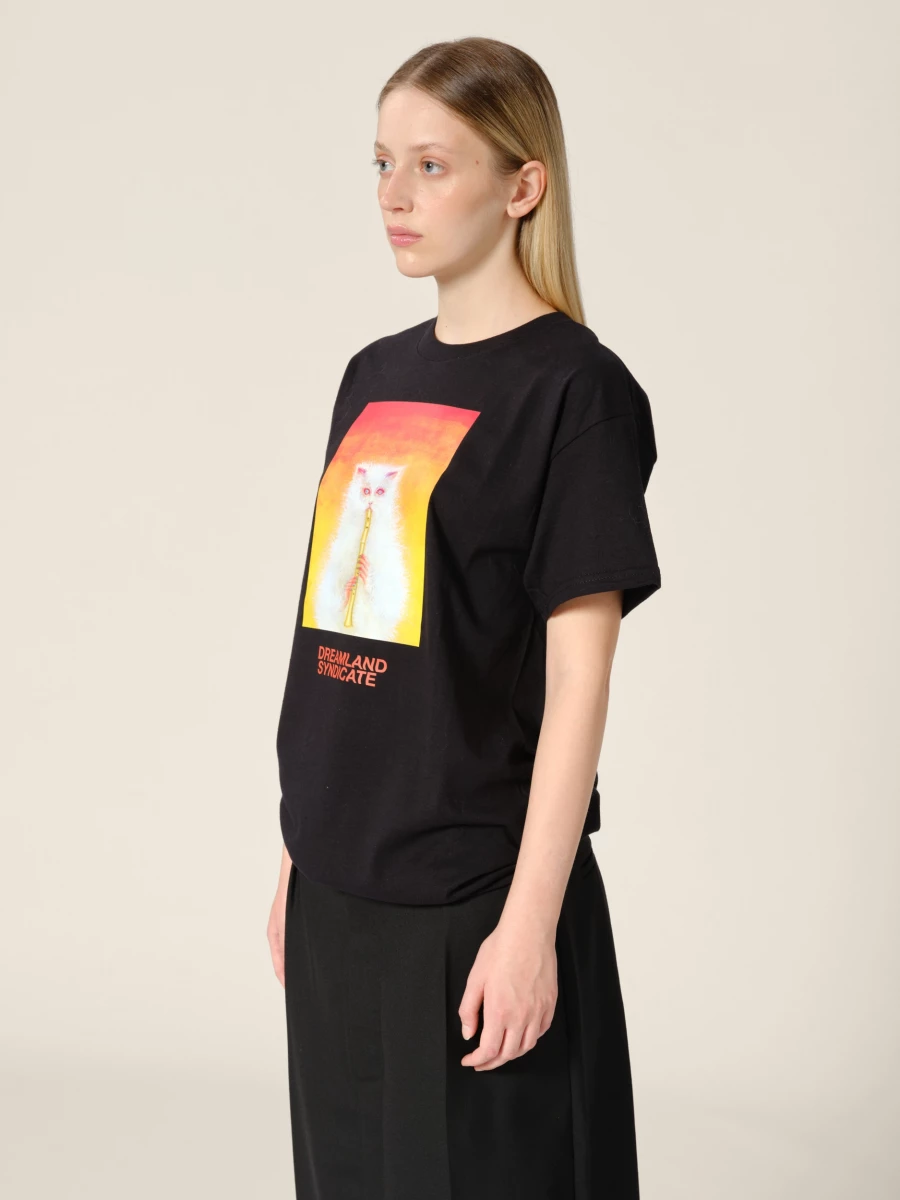 Black Printed 'Charmer' T-Shirt