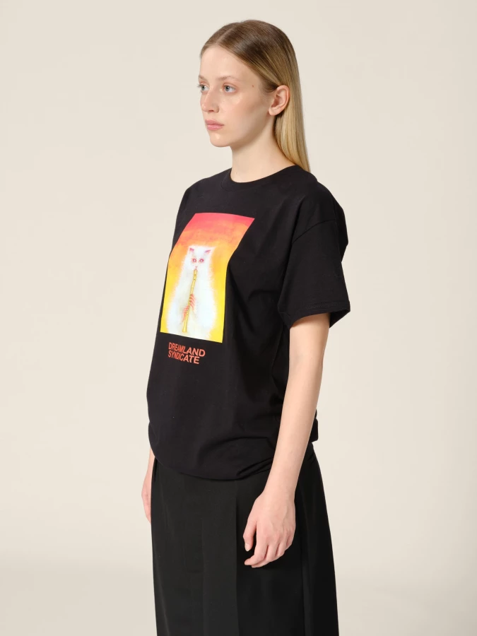 Black Printed 'Charmer' T-Shirt