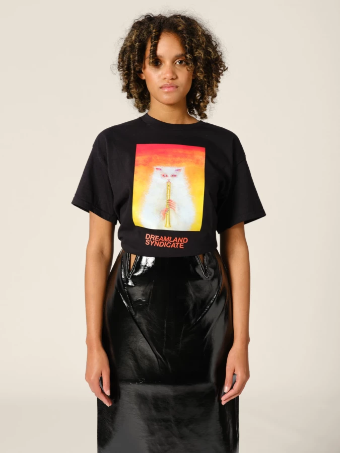 T-Shirt Nera Stampa 'Charmer'