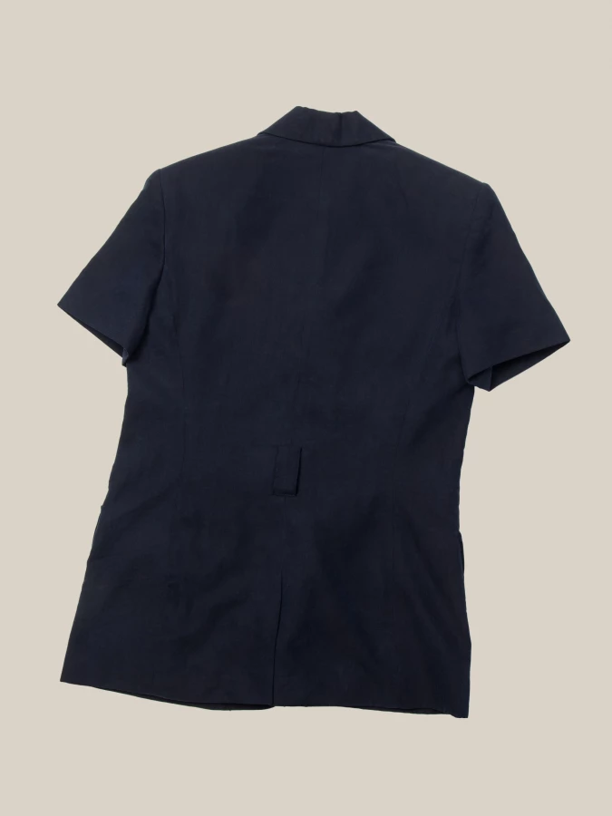 Dark Blue Vintage Short Sleeve Blazer