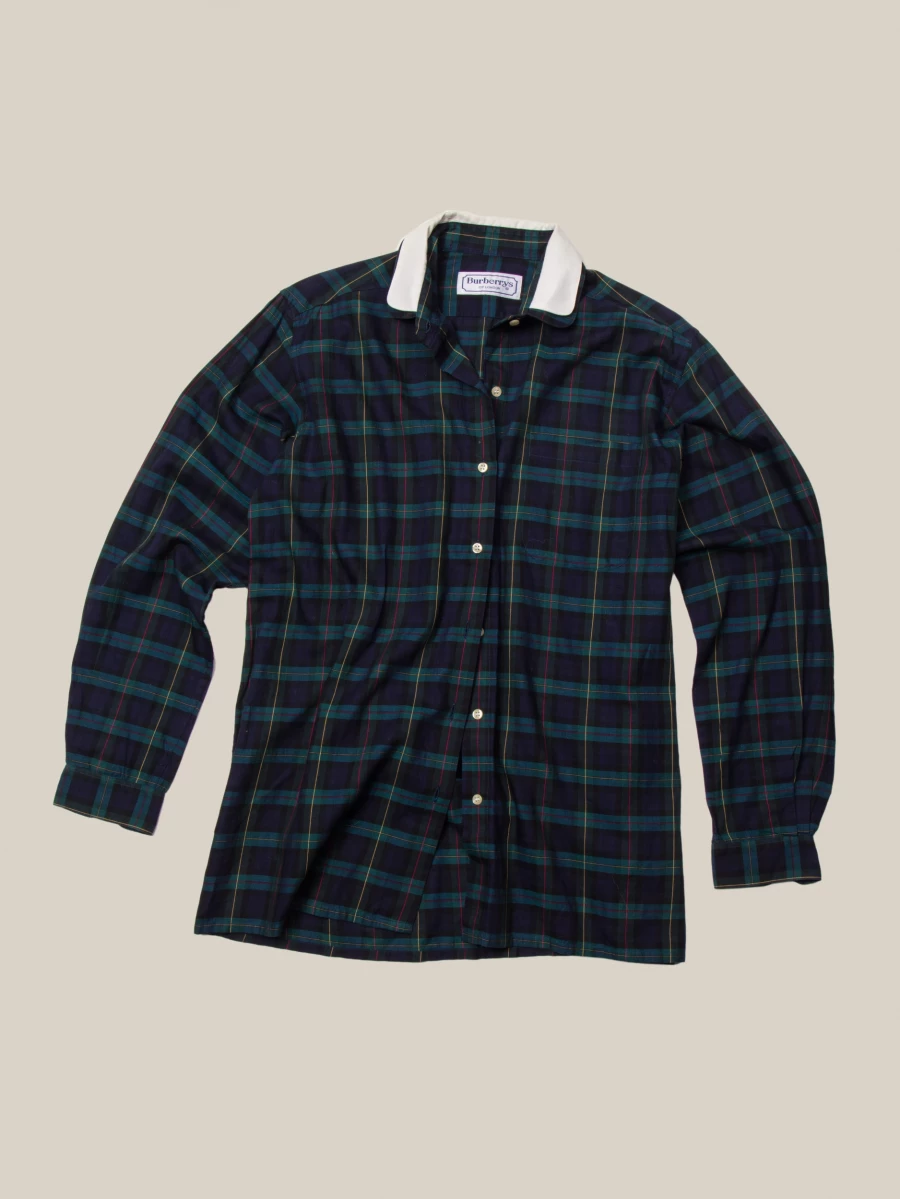 Dark Blue Vintage Checked Shirt