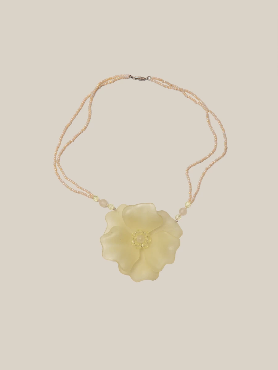 Collana di perline Vintage con ciondolo fiore