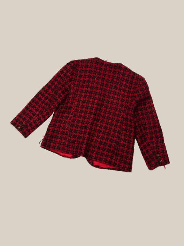 Blazer Rosso Nero Bouclè Vintage 2